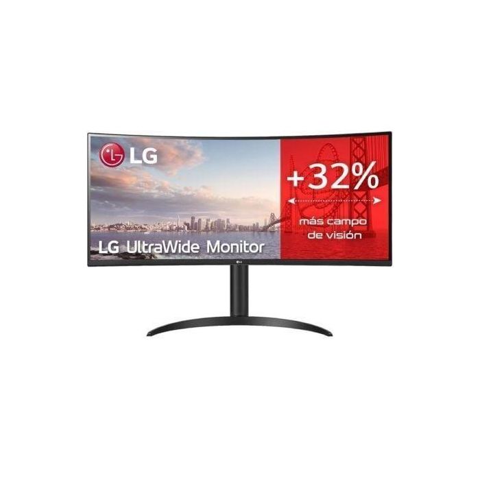 LG 34WP75CP-B Monitor Ultrapanorámico Curvo 34" WQHD (3440x1440) 160Hz 1ms MBR HDR10 FreeSync Premium USB-C 65W Regulable Negro