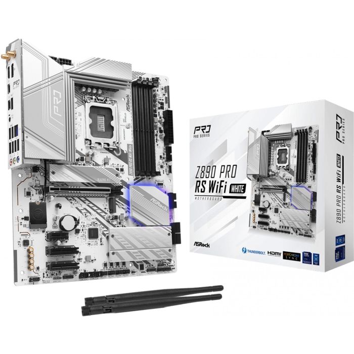 ASRock Z890 Pro RS WiFi White (1851) (D) Placa Base Intel Z890 LGA 1851 DDR5 ATX con Wi-Fi 6E y Bluetooth 5.3