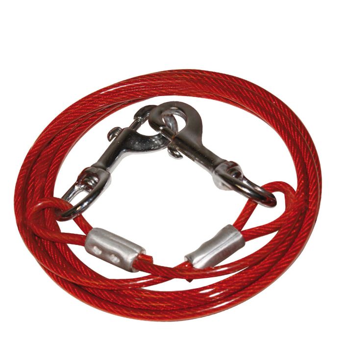 Gloria Sirga 3 Metros para Perros, Cable Acero Recubierto PVC con Protección Goma, Mosquetones Giratorios