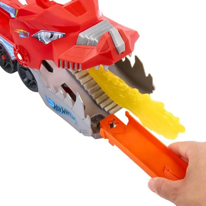 Mattel Vehículo Hot Wheels City Dragón Transportador Incluye 2 Coches 5
