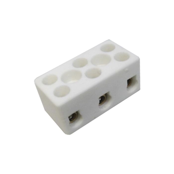 Regleta cerámica 3 polos 4mm 900°C 32A 450V, bolsa 5 unidades
