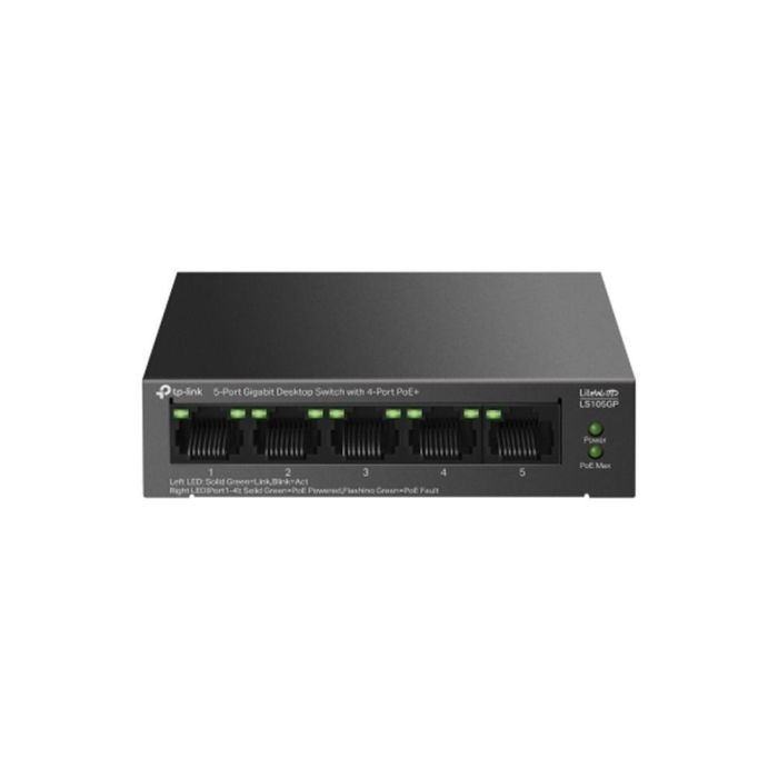 Tp-link Switch Gigabit LS105GP de 5 Puertos con 4 Puertos PoE+.