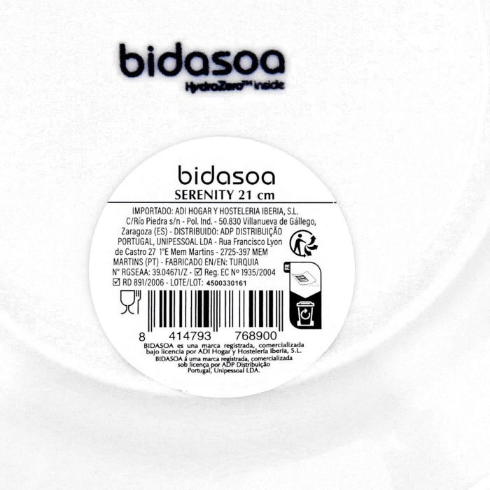 Plato Llano Porcelana Serenity Hydrozero Bidasoa 21 cm 5