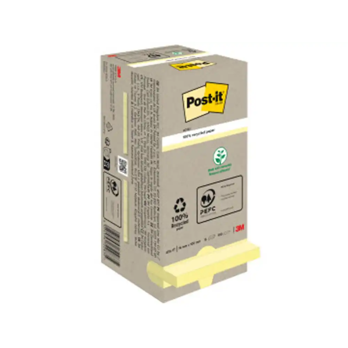 Post-it Bloc de notas adhesivas quita y pon reciclada 654 torre 76 x 76 mm 16 blocs Amarillo 100 hojas 0 Post-it Bloc de notas adhesivas quita y pon reciclada 654 torre 76 x 76 mm 16 blocs Amarillo 100 hojas 0