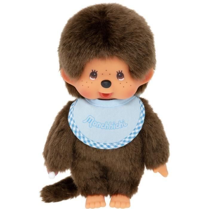 Mono de peluche BANDAI Monchhichi Bib Azul Cielo 20 cm Mono de peluche BANDAI Monchhichi Bib Azul Cielo 20 cm