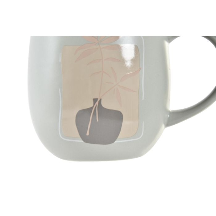 DKD Home Decor Mug Scandi Verde Menta Beige de Porcelana New Bone 240 ml Apto Microondas Lavavajillas - Pack 12 Unidades 2