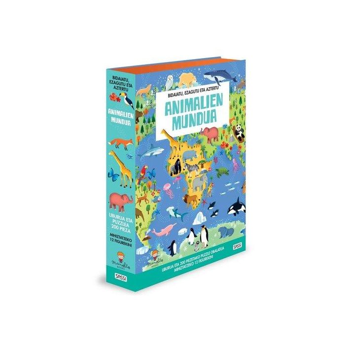 Puzle Sassi Manolito Books Animalien Mundua - Euskera 200 Piezas (+6 Años)