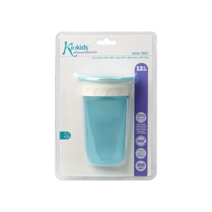 KioKids Vaso Step 3 Azul 300 ml +12 meses Colección Soft Nordic 1