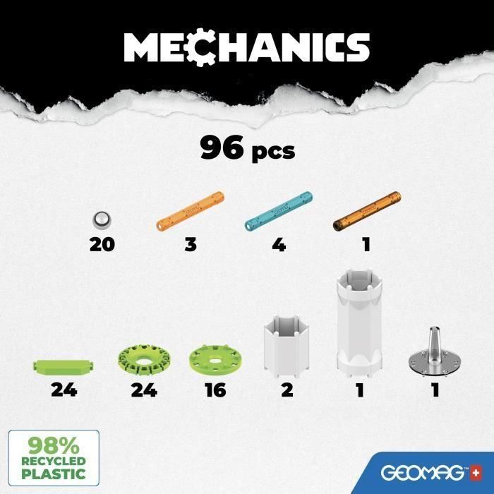 Geomag GEO1696496370742 756 Volantes de Inercia Reciclados Movimiento Mecánico 96 Piezas 1 Geomag GEO1696496370742 756 Volantes de Inercia Reciclados Movimiento Mecánico 96 Piezas 1