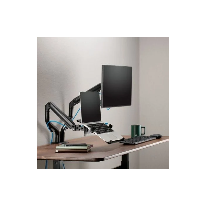 AISENS - SOPORTE DE MESA CONTRAPESO GIRATORIO E INCLINABLE PARA PORTATIL Y MONITOR/TV 8KG DE 17-32, NEGRO 3