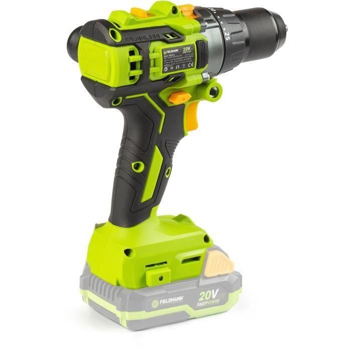 Taladro de impacto inalámbrico - FIELDMANN - 20V - Sin escobillas - 1900 rpm - 60 Nm - Batería y cargador no incluidos 2 Taladro de impacto inalámbrico - FIELDMANN - 20V - Sin escobillas - 1900 rpm - 60 Nm - Batería y cargador no incluidos 2
