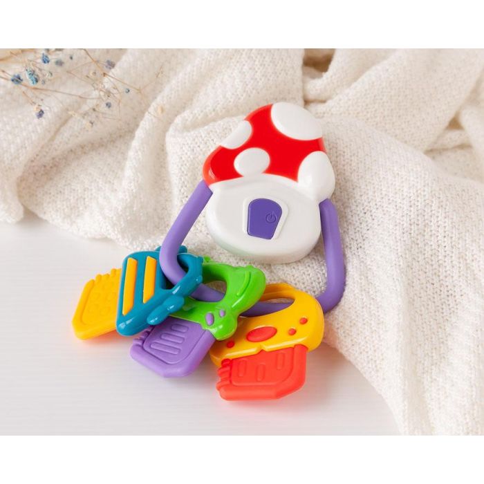 KioKids Llavero Sonajero Mordedor Musical Champiñón con Llaves Blandas, 12 Melodías y Alivio Dentición para Bebés +3 Meses 0 KioKids Llavero Sonajero Mordedor Musical Champiñón con Llaves Blandas, 12 Melodías y Alivio Dentición para Bebés +3 Meses 0