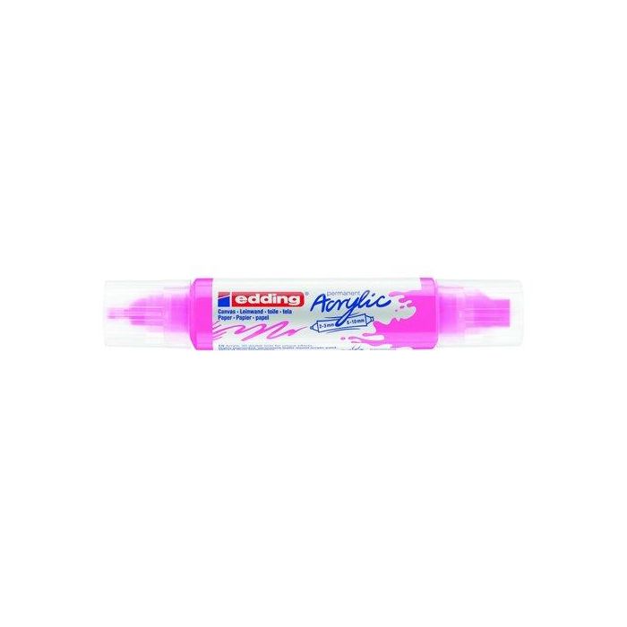 Marcador Acrylic Edding 5400 3D Doble Punta (2-3/5-10 Mm) Rosa Neon 5 unidades