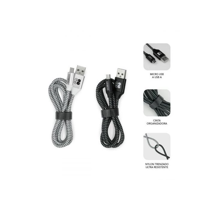 Subblim Cable USB A Micro USB 1m (2.4A) Pack 2 Unidades SUB-CAB-1MU001 Negro/Plata Carga Rápida 1 Subblim Cable USB A Micro USB 1m (2.4A) Pack 2 Unidades SUB-CAB-1MU001 Negro/Plata Carga Rápida 1