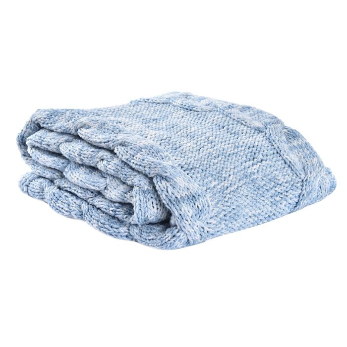 DKD Home Decor Plaid Alpino Poliéster Azul Celeste 125x150 cm 580 gsm (2 Unidades) 4 DKD Home Decor Plaid Alpino Poliéster Azul Celeste 125x150 cm 580 gsm (2 Unidades) 4