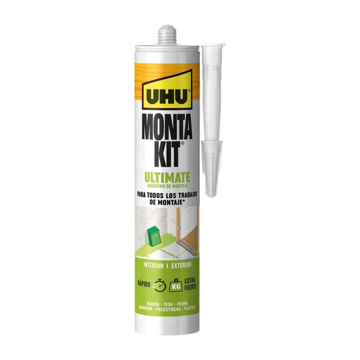 Uhu Montakit Ultimate Cartucho 440g Adhesivo de Montaje Polímero Resistente, 7000109