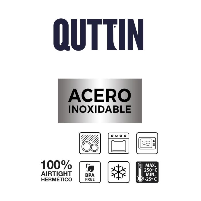 Quttin Fiambre Acero 0.6L Microondas-Horno 13.5 x 13.5 x 7 cm (12 Unidades)