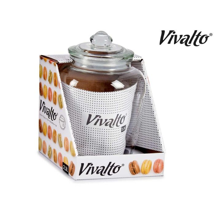 Bote Vidrio Hermetico 2,3L Vivalto 15x23x15cm (8 Unidades) 2 Bote Vidrio Hermetico 2,3L Vivalto 15x23x15cm (8 Unidades) 2
