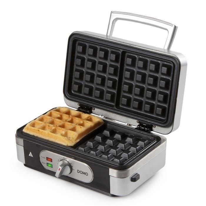 Domo DO9136C Gofrera multifunción 1000W, 3 juegos de platos (gofres, sándwiches, grill), antiadherente, termostato, acero inoxidable 2 Domo DO9136C Gofrera multifunción 1000W, 3 juegos de platos (gofres, sándwiches, grill), antiadherente, termostato, acero inoxidable 2