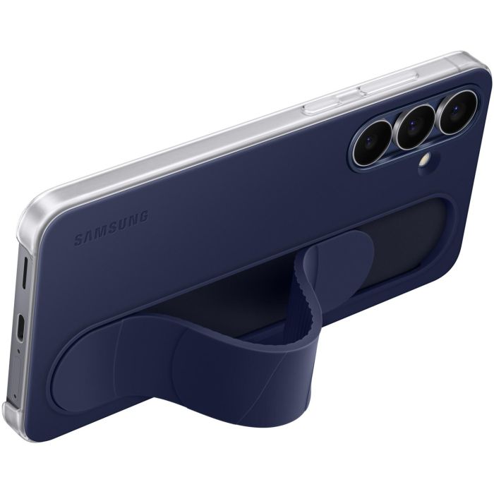 Samsung Standing Grip Cover para Galaxy S25 FE, Funda de Silicona Antiamarilleamiento con Agarre, Azul Marino