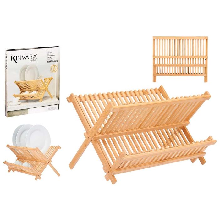 Escurreplatos de Bambú Kinvara 43x26.5x36.5 cm - Marrón (6 Unidades) Escurreplatos de Bambú Kinvara 43x26.5x36.5 cm - Marrón (6 Unidades)