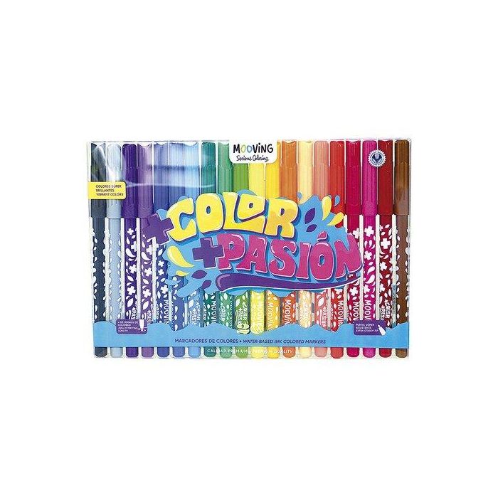 Rotulador Fibra Mooving Colores Brillantes Estuche De 20