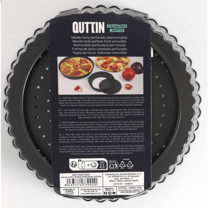 Molde para Tarta Desmontable Perforado 20x5 cm Quttin (12 Unidades) 15 Molde para Tarta Desmontable Perforado 20x5 cm Quttin (12 Unidades) 15