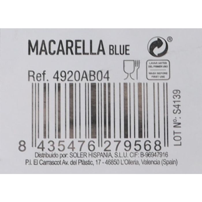 Plato Macarella Blue 16 cm - Inde (24 Unidades) 4 Plato Macarella Blue 16 cm - Inde (24 Unidades) 4
