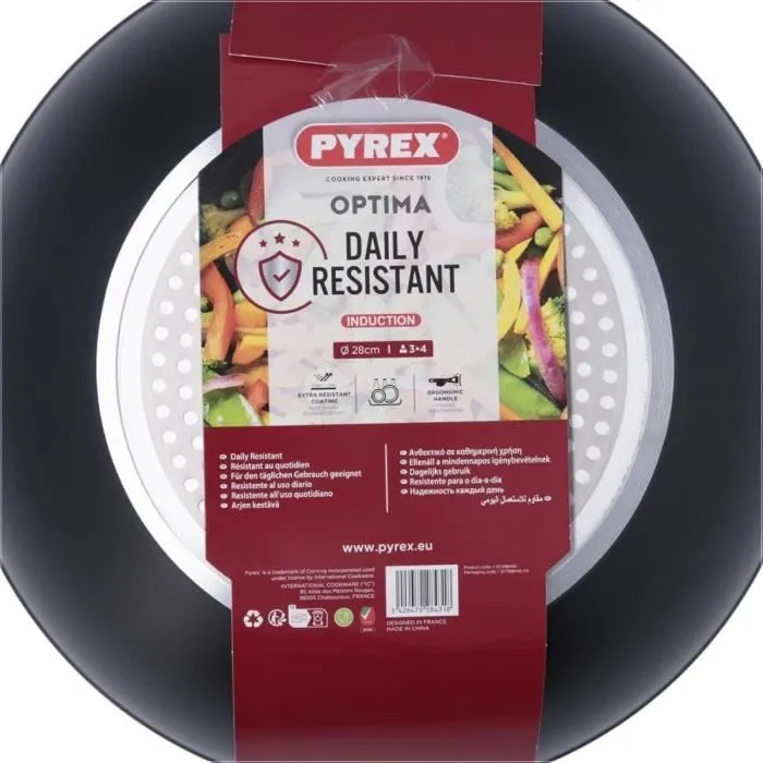 Pyrex Wok Aluminio Forjado Optima + 28 cm Antiadherente Inducción 3