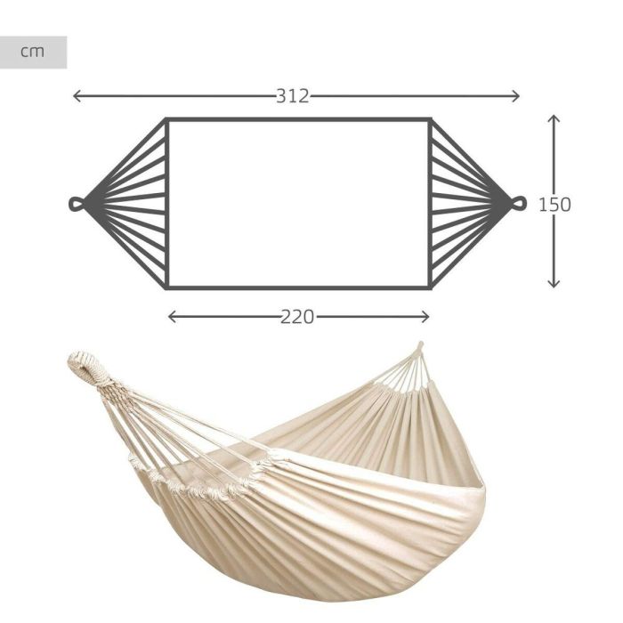Hamaca Colgante Aktive Beige 220 x 150 cm (2 Unidades) 3 Hamaca Colgante Aktive Beige 220 x 150 cm (2 Unidades) 3