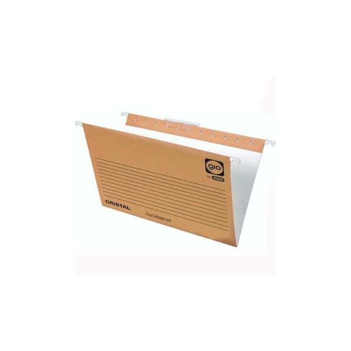 Gio Carpeta Colgante Folio Prolongado Visor Corto Lomo V Kraft Bicolor (Marrón/Blanco) para Cajón - 25 Unidades (25 Unidades)