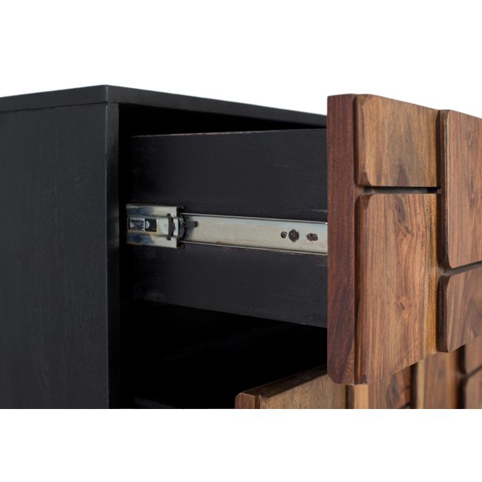 Giner y Colomer Cómoda Madera Mango Sheesham Wengué Nogal 3 Cajones Metal 4