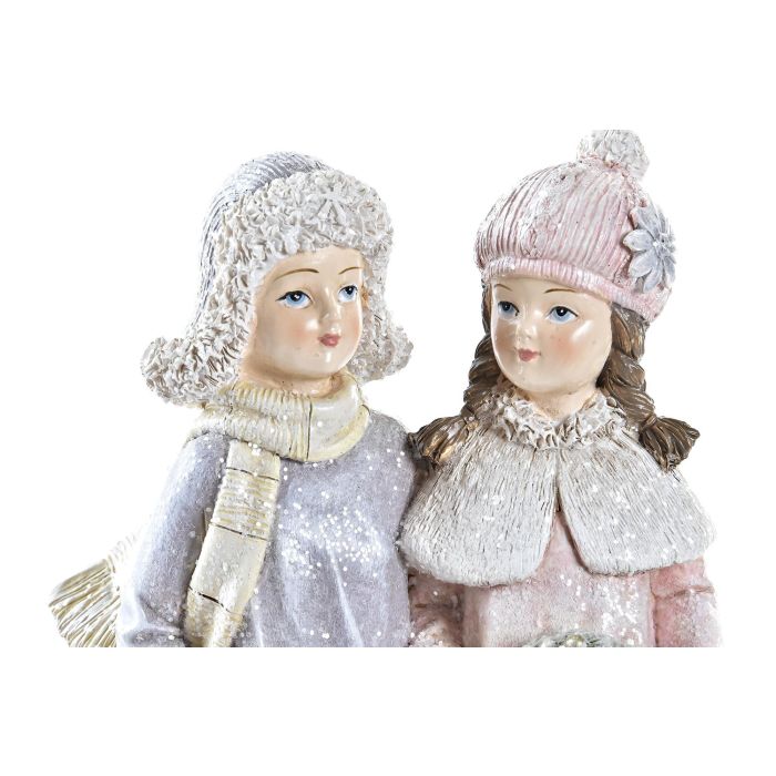DKD Home Decor Figura Navidad Fantasía Decorativa de Resina, Pareja (2 Unidades), Colores Surtidos, 20.5 cm Alto x 10.5 cm Ancho 1
