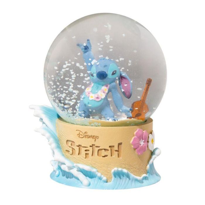 ERIK Bola de Nieve Stitch Disney de Resina y Cristal con Partículas 11x9x8cm