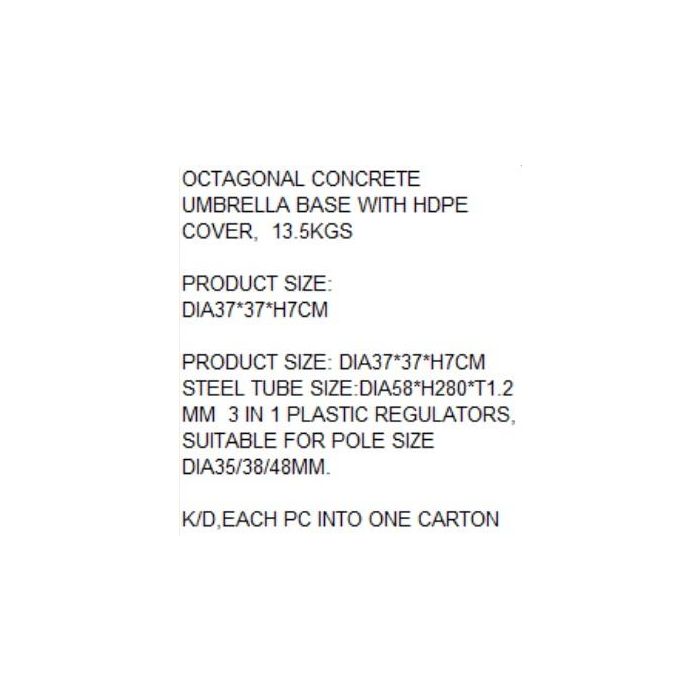 Base Parasol Terraza Y Jardin DKD Home Decor Negro 37 x 35 x 37 cm 1