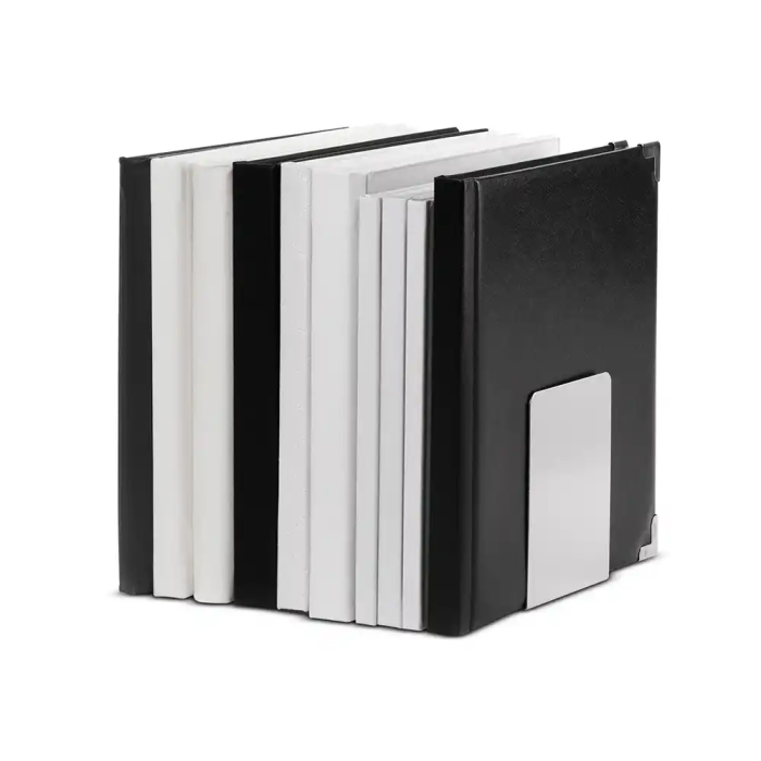 Maul Apoyalibros Metálico 100x80x100 mm Juego Aluminio Plateado Anodizado Resistente Arañazos Oficina Hogar 1