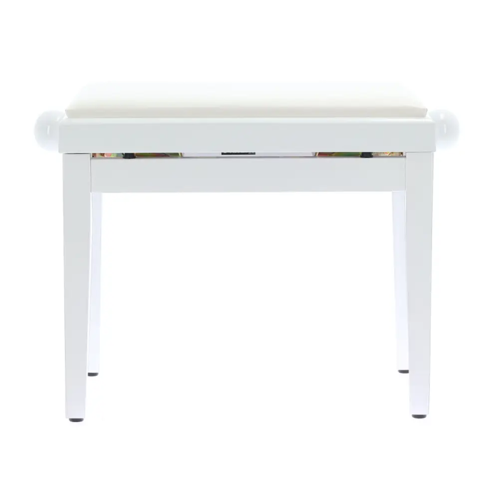 QUIKLOK - Banqueta para Piano de Terciopelo, Color Blanco Mate