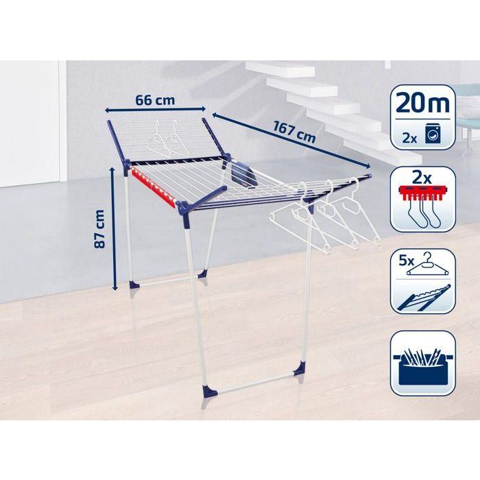 Secador de pies confort LEIFHEIT PEGASUS 200 - L 167 x D 66 x H 87 cm - 2 cables ondulados 4 Secador de pies confort LEIFHEIT PEGASUS 200 - L 167 x D 66 x H 87 cm - 2 cables ondulados 4