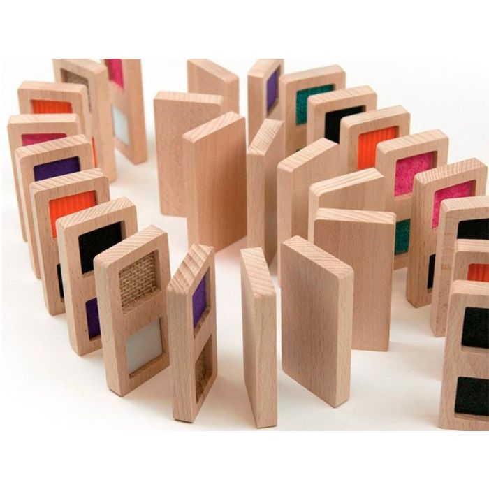 Juego Didactico Andreutoys Domino Sensorial Texturas Madera 28 Piezas 3