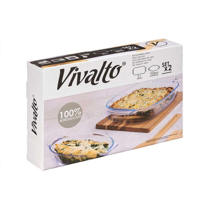 Set 2 Bandejas Borosilicato 700 2000Ml Vivalto 30X5CM (6 Unidades) 2 Set 2 Bandejas Borosilicato 700 2000Ml Vivalto 30X5CM (6 Unidades) 2