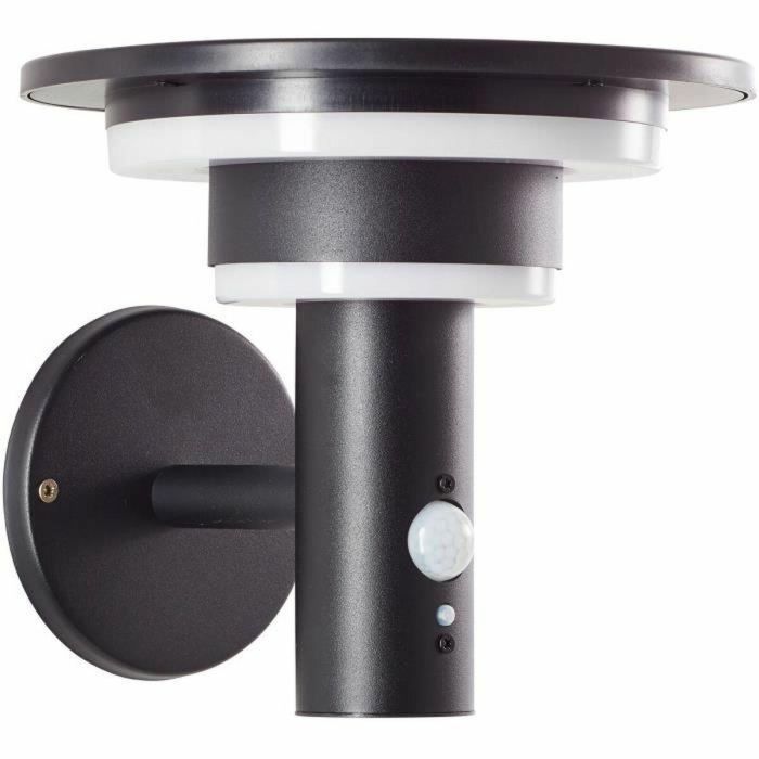Brilliant BRI4004353437731 Aplique de Exterior LED Solar con Detector de Movimiento Acero Inoxidable Negro 4W 1