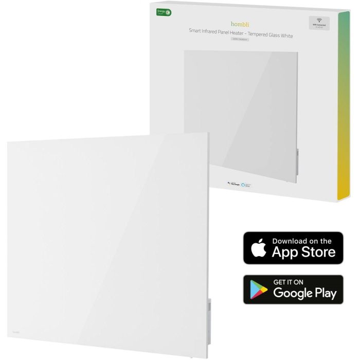 Hombli smartes Infrarot Glas Heizpanel 2024 400W weiß 2 Hombli smartes Infrarot Glas Heizpanel 2024 400W weiß 2