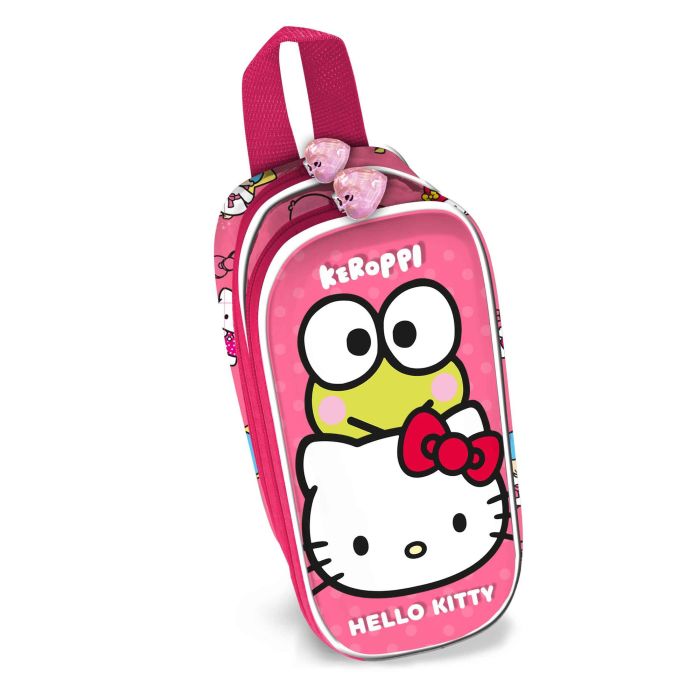 Estuche Portatodo 3D Doble Funny Sanrio Hello Kitty Rosa