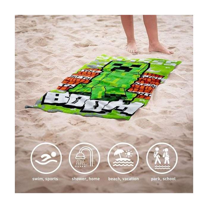 Toalla de Playa Minecraft Verde 100 % poliéster 70 x 140 cm 4