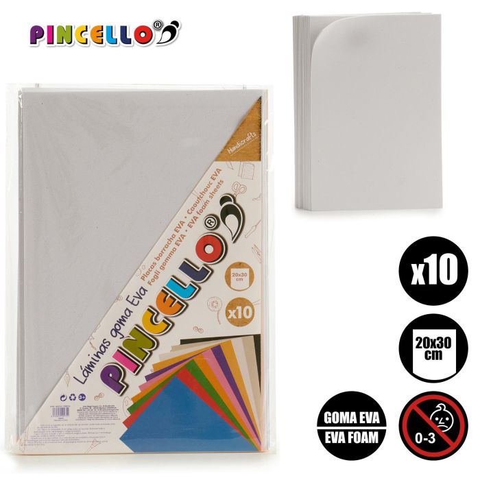 10 Láminas Goma Eva Blanco 20x30 cm - Pincello (24 Unidades) 3 10 Láminas Goma Eva Blanco 20x30 cm - Pincello (24 Unidades) 3
