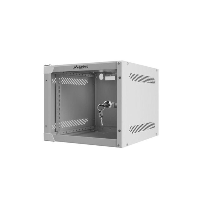 Lanberg WF10-2304-10S Armario Mural Rack 4U 10 Pulgadas, Vidrio Templado, Acero, 20 kg Capacidad Máxima de Peso 1