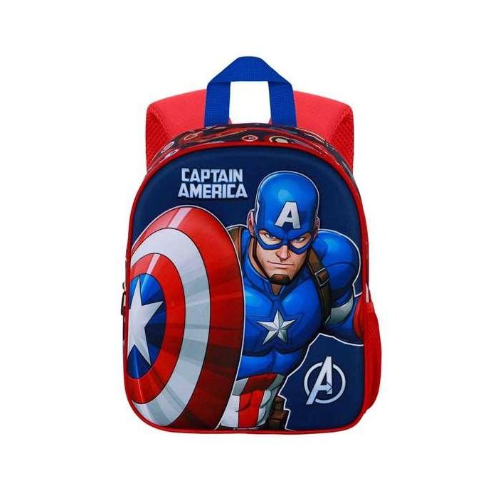 Karactermania Mochila 3D Capitán América Patriot, Mochila Preescolar con Relieve Frontal y Bolsillo Lateral, Multicolor, 26 x 11 x 31 cm 2