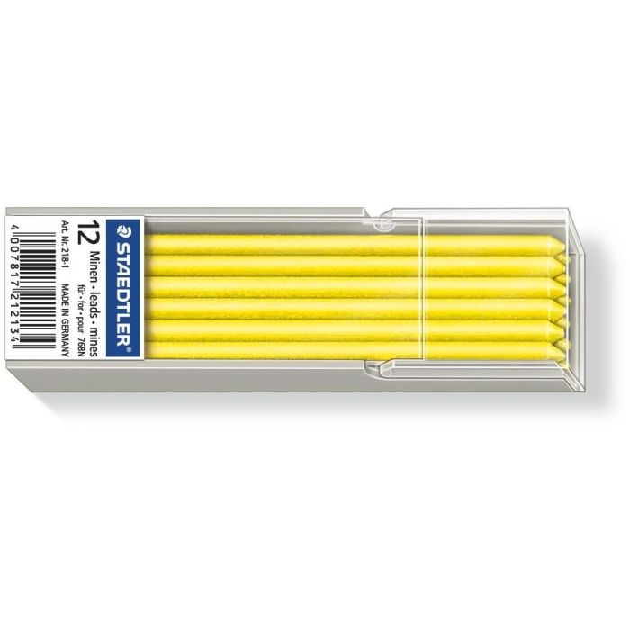 STAEDTLER Mine Lumocolor non-perm gelb 12ST. Minas de gel amarillo de 3mm de diámetro y 70mm de largo. Pack de 12 unidades