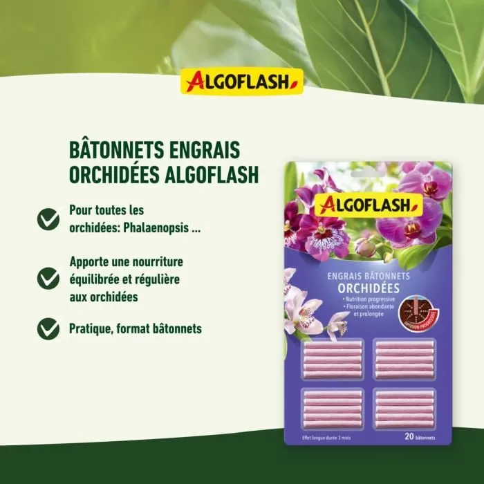 Algoflash Abono Orquídea Sticks 20 sticks