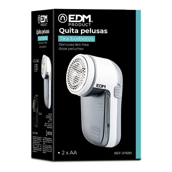 Edm Quita pelusas a pilas, rejilla metálica, recipiente transparente desmontable, 6x7.7x13.5 cm 1 Edm Quita pelusas a pilas, rejilla metálica, recipiente transparente desmontable, 6x7.7x13.5 cm 1